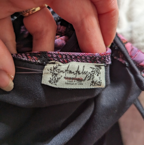 Free People shirred butterfly print bodysuit top xs - Picture 13 of 13